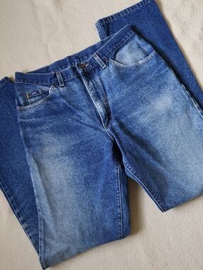 Vintage Lee Jeans Men's Size 34 X 36 Straight Leg Nice Patina Cotton